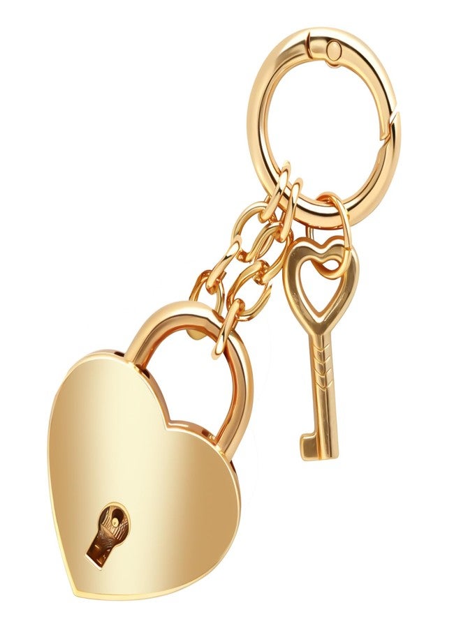 CYUXING Gold Heart-Shaped Chain Pendant, Bag Charms for Handbags Fashion Accessories for Women, Cute Keychains Decorations Supplies Suitable for Backpacks & Handbags - Image 1